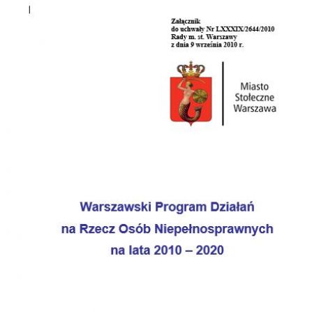 Ewaluacja Warszawskiego Programu Działań na Rzecz Osób Niepełnosprawnych 